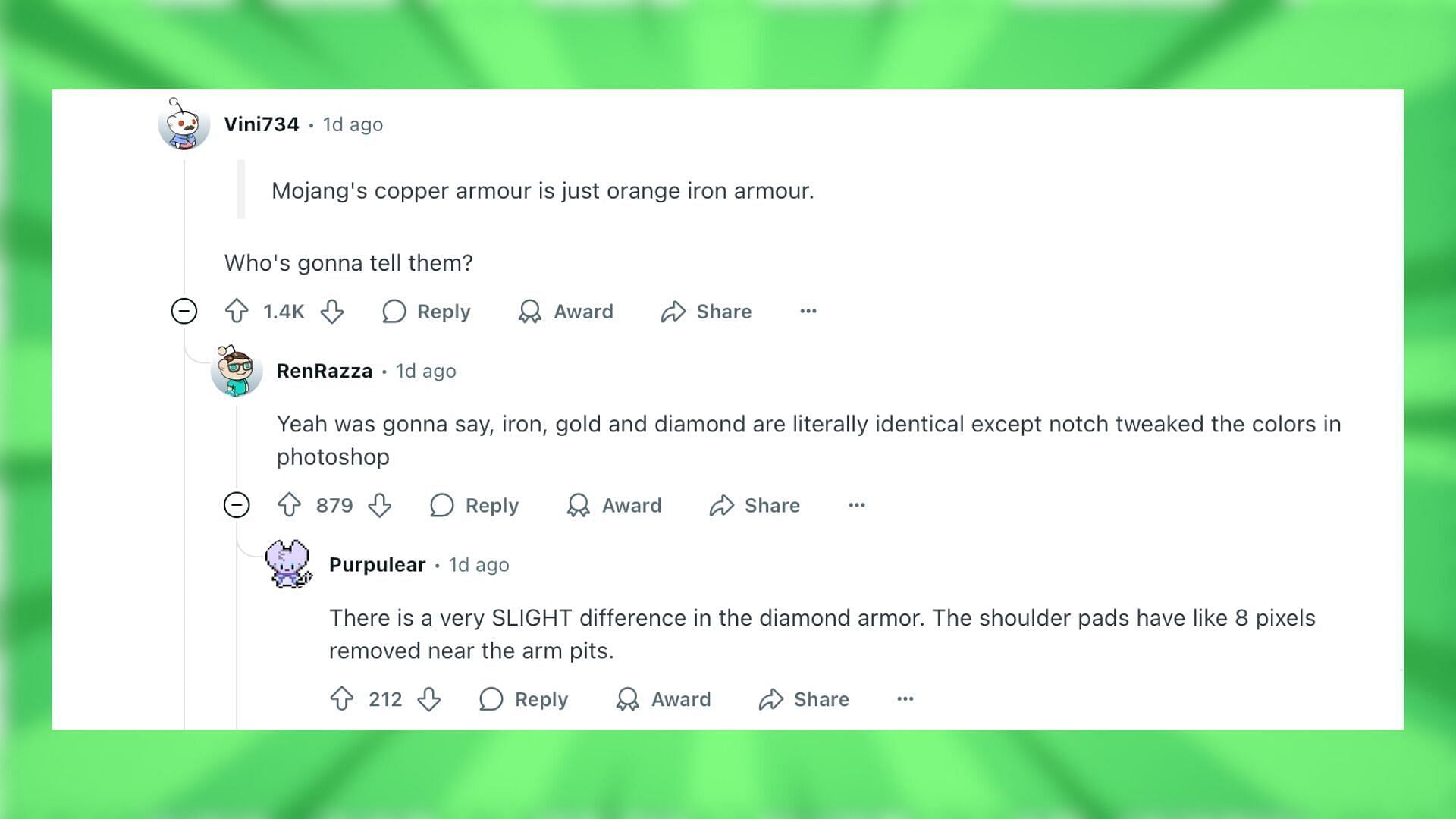 Redditors react to the copper armor redesign concept (Image via Reddit)